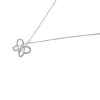 .925 Sterling Silver 1/4 cttw Prong-Set Diamond Butterfly 18" Pendant Necklace (H-I Color, I1-I2 Clarity)
