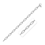 14k White Gold Diamond Paperclip Chain Bracelet (7.00 mm)