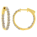 10K Yellow Gold-Plated Sterling Silver Diamond Hoop Earrings (2 cttw, K-L Color, I2-I3 Clarity)