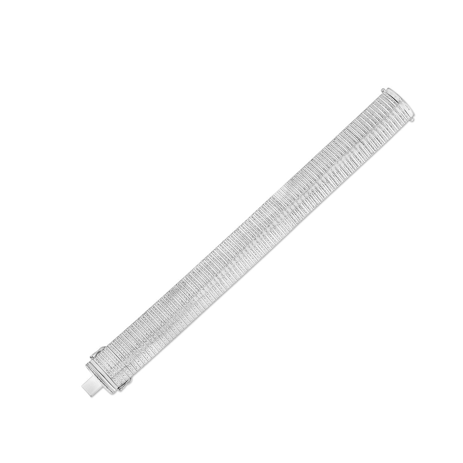 14k White Gold Bold Diamond Flex Bracelet (17.10 mm)