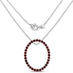 3.52 Carat Genuine Garnet .925 Sterling Silver Pendant