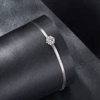 925 Sterling Silver Moissanite 0.50 Carat Bracelet with Pavé Setting and White Gold Plating for Women