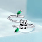 925 Sterling Silver Enamel White Gold Pave Set CZ Ring