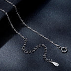 925 Sterling Silver Moissanite Necklace 39cm+5cm Length for Women