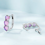 925 Sterling Silver Earrings with Transparent Glass for Women
