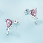 925 Sterling Silver CZ Earrings with Pavé Setting for Women