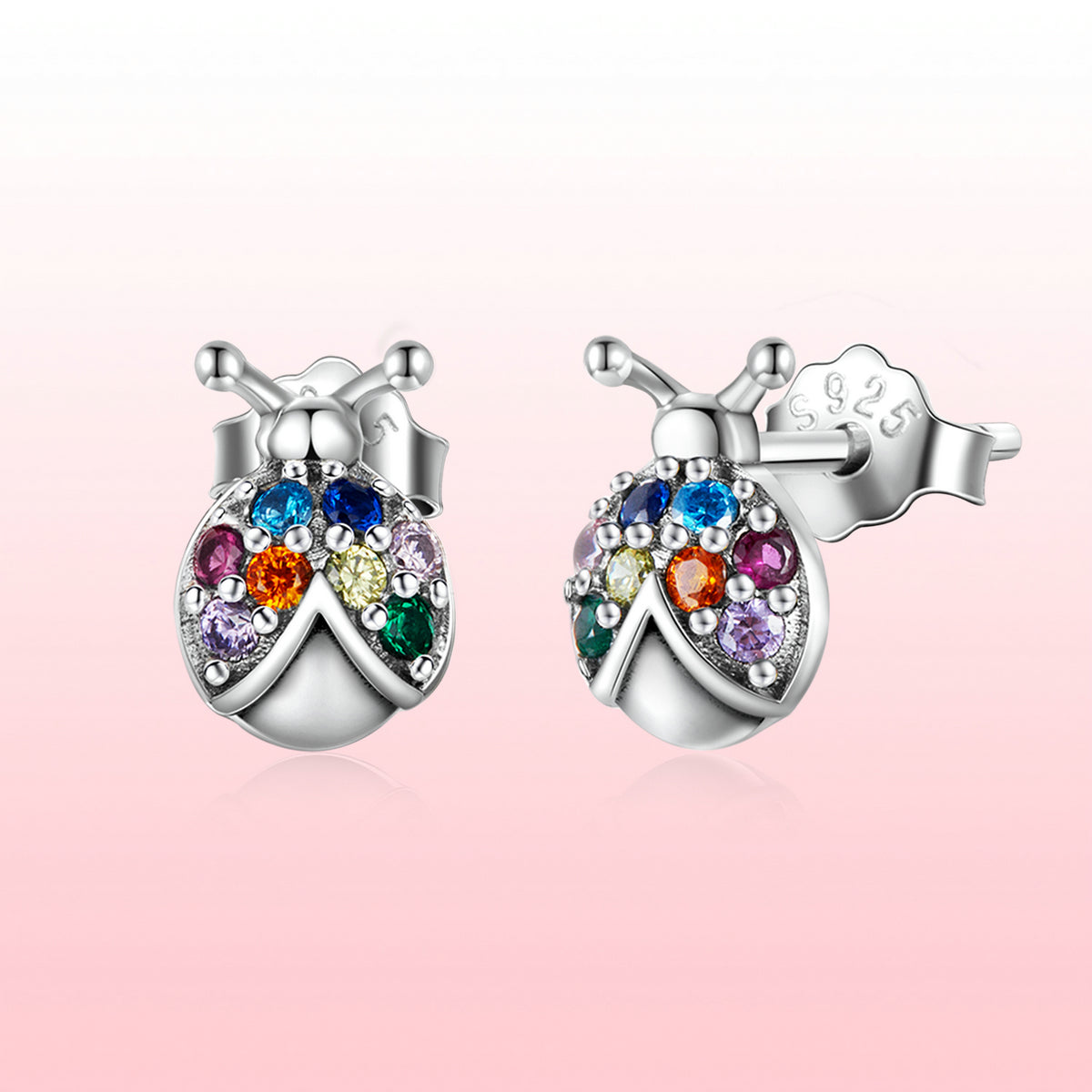 925 Sterling Silver Earrings with Oxidized Finish and Pavé Setting CZ