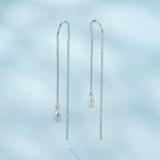 925 Sterling Silver Plated White Gold Water Droplet Earrings for Women