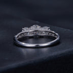 925 Sterling Silver Moissanite Pavé Setting Ring Size 6 for Women