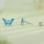 925 Sterling Silver Earrings with Enamel and CZ for Women
