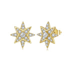 925 Sterling Silver Pavé Setting Gold Plated Earrings