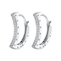 925 Sterling Silver Pave Setting CZ White Gold Plated Earrings for Women