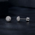 925 Sterling Silver White Gold Plated Moissanite Earrings Size 10mm for Women