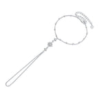 925 Sterling Silver White Gold Plated CZ Bracelet 15+6cm for Women
