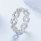 925 Sterling Silver White Gold Plated 0.6cm Ring Size 6 for Women