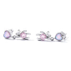 925 Sterling Silver Earrings with Translucent Opal and CZ for Women