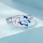 925 Sterling Silver Enamel Plated Ring Size 6 for Women