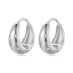 925 Sterling Silver Earrings with CZ in White Gold Plating - Stylish Design for Women