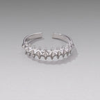 925 Sterling Silver + Plated White Gold 0.24cm Ring for Women