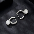 925 Sterling Silver Moissanite 0.15 Carat Earrings with Quality Shell Pearl for Women