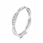 925 Sterling Silver Moissanite Ring with 0.15-0.2cm Gems for Women - Size 6