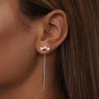 925 Sterling Silver White Gold Plated Shell Pearl Earrings