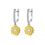 S925 Sterling Silver Plated Gold Pavé Setting CZ Earrings