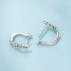 925 Sterling Silver Oxidized Silver Hoop Earrings 1.4*0.5cm for Women