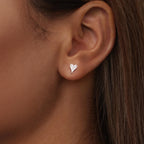 925 Sterling Silver White Gold Plated Pavé CZ Earrings