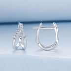 925 Sterling Silver Earrings 1.2x0.6cm with White Gold Plating for Women