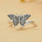925 Sterling Silver Oxidized Silver 1.4mm Width Rings for Women