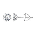 S925 Silver 0.5 Carat Moissanite Earrings 6.0mm for Women