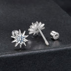 925 Sterling Silver Moissanite 0.10 Carat Earrings for Women - 0.7cm Size