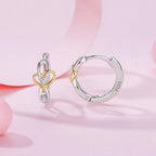 925 Sterling Silver Plated White Gold & Gold Hoop Earrings for Women