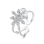 925 Sterling Silver Platinum Plated Pavé Set CZ Ring for Women