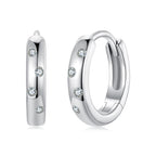 925 Sterling Silver Moissanite Earrings for Women - White Gold Plated