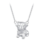 925 Sterling Silver Plated Platinum Necklace with 13x12mm Pendant for Women