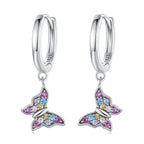 925 Sterling Silver Earrings with Pavé Setting CZ, 2.3*0.95cm, for Women