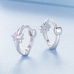925 Sterling Silver White Gold Plated Earrings with CZ for Women