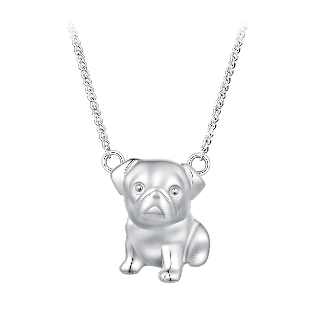 925 Sterling Silver Plated Platinum Necklace with 13x12mm Pendant for Women