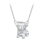 925 Sterling Silver Plated Platinum Necklace with 13x12mm Pendant for Women