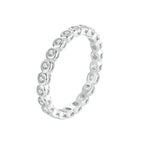 925 Sterling Silver 2mm Moissanite Ring Size 7 for Women