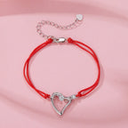 925 Sterling Silver White Gold Plated Bracelet with CZ Pavé Setting, 15+6cm Length for Women