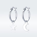 925 Sterling Silver Earrings 2.6x0.7cm for Women