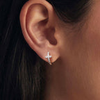 925 Sterling Silver Moissanite Earrings 1.3cm for Women