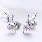 925 Sterling Silver Earrings with Pavé Setting CZ, 1.6*0.7 cm for Women