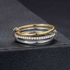 925 Sterling Silver Moissanite Ring 0.005ct Size 6 for Women
