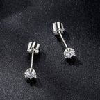 925 Sterling Silver 0.5 Carat Moissanite Earrings for Women