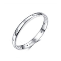 925 Sterling Silver Size 6.0 Platinum Plated Pavé Setting CZ Ring for Women