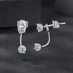 925 Sterling Silver White Gold Plated Moissanite Earrings 0.1 Carat for Women